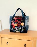 Handgemaakte shopper van denim met borduurwerk, Ophalen of Verzenden, Zo goed als nieuw, Blauw, Shopper