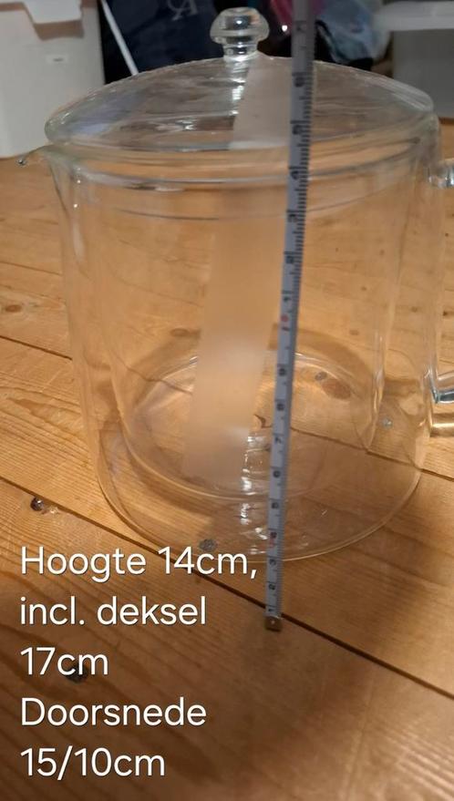 Dubbelwandige glazen theepot, Huis en Inrichting, Keuken | Servies, Zo goed als nieuw, Overige typen, Overige stijlen, Glas, Ophalen