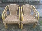 Set van 4 rotanstoelen - nauwelijks gebruikt, Huis en Inrichting, Stoelen, Ophalen, Gebruikt, Bruin, Riet of Rotan