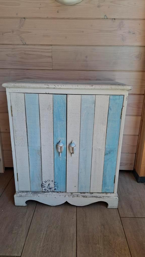 Super leuk Ibiza, Beach, Surf kastje. Blauw met wit, Huis en Inrichting, Kasten | Overige, Gebruikt, Ophalen