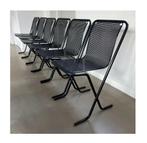 Black metal, stackable chairs, Arrben Italy, 1980s, Gebruikt, Italian design, Zwart, Ophalen of Verzenden