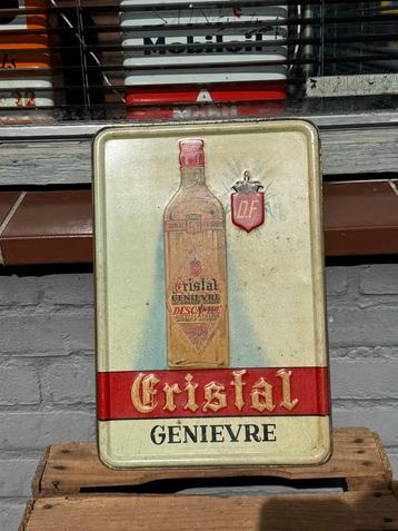 Vintage Cristal Jenever reclamebord 1948 beschikbaar voor biedingen