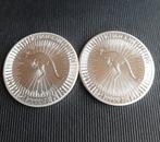 2 Stuks 1oz Zilver KANGAROO 2019 en 2022., Postzegels en Munten, Edelmetalen en Baren, Ophalen of Verzenden, Zilver