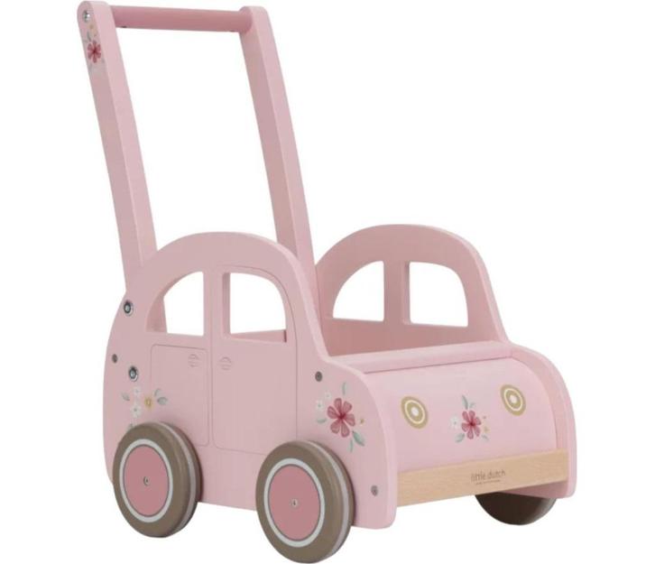 Little Dutch Loopwagen Roze FSC, Kinderen en Baby's, Speelgoed | Houten speelgoed, Nieuw, Rij- of Hobbelspeelgoed, Ophalen of Verzenden