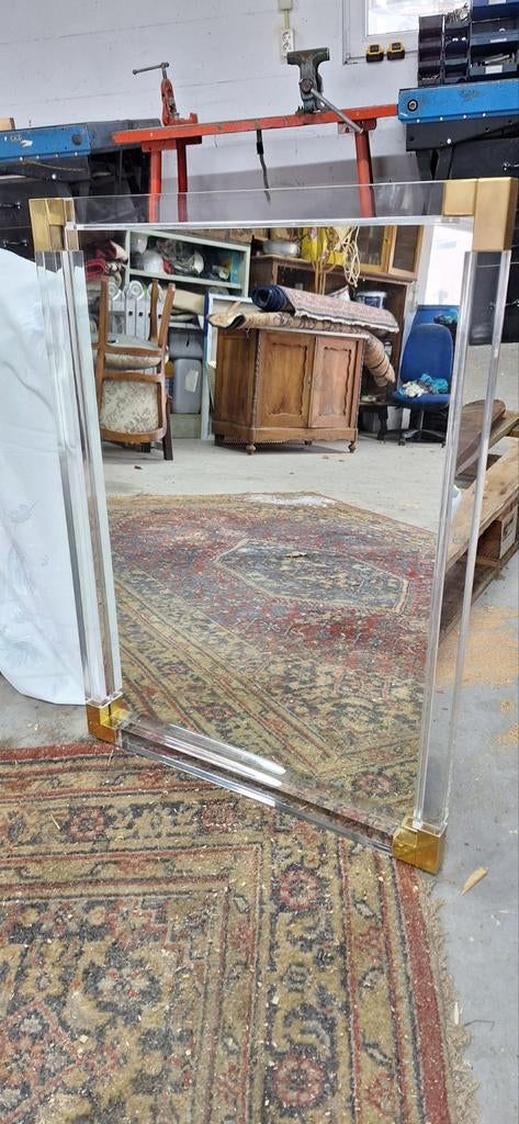 Grote spiegel glas plexiglas lijst, Ophalen, Zo goed als nieuw, Rechthoekig, Minder dan 100 cm