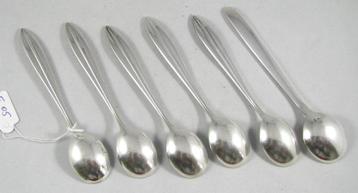 6 theelepels jeunesse en filet massief 835 zilver beschikbaar voor biedingen