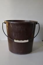 Emmer bruin 8 liter Vintage, Huis en Inrichting, Emmers, Ophalen, Gebruikt, Kunststof, Met handgreep