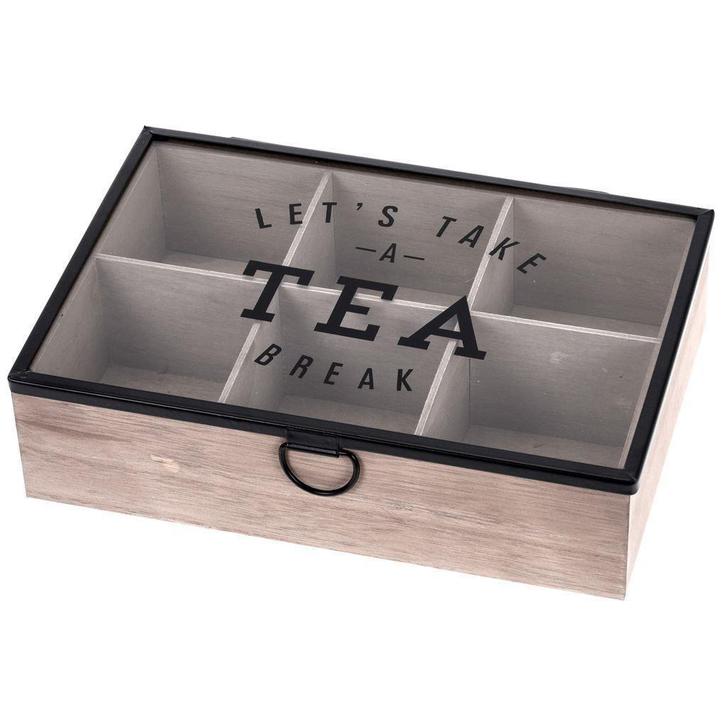 Mooie theedoos Tea Break 6 vaks, Huis en Inrichting, Woonaccessoires | Overige, Nieuw, Ophalen of Verzenden