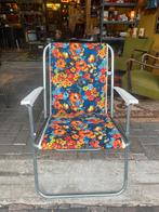 Vintage jaren 70 blauw gebloemde klapstoel, Ophalen of Verzenden, Huis en Inrichting