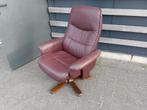 Verstelbare relaxstoel leder, Ophalen, Gebruikt, Minder dan 75 cm, Hout