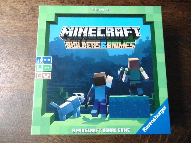 Minecraft Builders & Biomes Spel van Ravensburger, Hobby en Vrije tijd, Gezelschapsspellen | Bordspellen, Zo goed als nieuw, Een of twee spelers