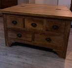 Mooie Salon tafel van teak hout, Ophalen, Gebruikt, Mooie teak houten Salon Tafel met veel opbergruimte, 5 laden of meer