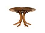 Vintage verlengbare Deense eettafel, Juul Kristensen ‘70, Rond, 200 cm of meer, Ophalen of Verzenden, Zo goed als nieuw