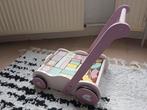 Houten loopwagen met blokken van Tiamo, Ophalen of Verzenden, Zo goed als nieuw, Duw- of Trekspeelgoed
