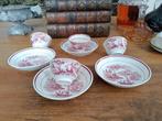 4 kommetjes met schotels decor Fancy van Regout 1870, Ophalen of Verzenden