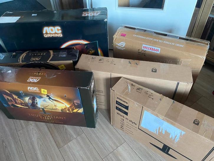 6 Gaming beeldschermen – alleen voor onderdelen!, Computers en Software, Monitoren, Niet werkend, 201 Hz of meer, USB-C, Gaming