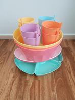 picknick/camping set plastic kom/bord en bekers met rietje, Huis en Inrichting, Keuken | Tupperware, Ophalen of Verzenden, Zo goed als nieuw