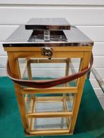 lantaarn hout glas metaal,, Huis en Inrichting, Woonaccessoires | Overige, Ophalen of Verzenden, 'T Olde Gre-j, Info@toldegrej.nl