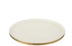 Plateau Rond Metaal Wit/Goud, Huis en Inrichting, Woonaccessoires | Dienbladen, Veens Living, Rond, Nieuw, Elst