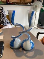 vintage vazen, Gebruikt, Wit, Ophalen of Verzenden, Glas
