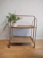 Vintage trolley met webbing print. Plat weg te zetten, Huis en Inrichting, Tafels | Sidetables, Ophalen, Gebruikt, 50 tot 100 cm