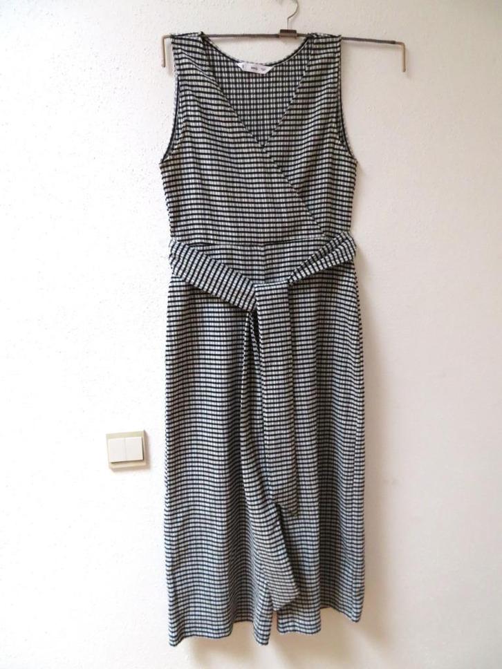 J45 MANGO jumpsuit wijde pijpen zwart wit L = 38/40, Kleding | Dames, Jumpsuits, Zo goed als nieuw, Maat 38/40 (M), Zwart, Ophalen of Verzenden