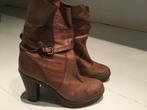 Fred de la Bretoniere dames enkellaarsjes bruin mt 41, Fred de la Bretoniere, Bruin, Lage of Enkellaarzen, Ophalen of Verzenden