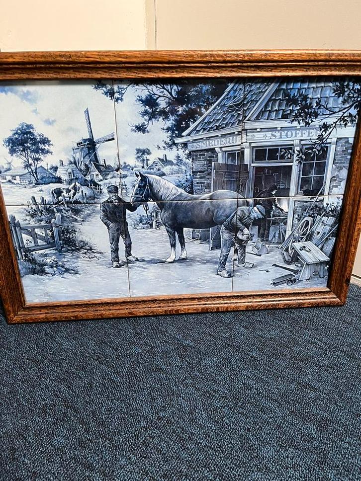 Vintage plaquette Delfts aardewerk, Antiek en Kunst, Antiek | Keramiek en Aardewerk, Ophalen of Verzenden