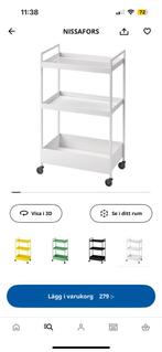Ikea NISSAFORS Rolwagen - Keuken/Badkamer, Ophalen, Zo goed als nieuw, Wit, Metaal