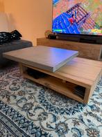 Moderne Salontafel Beton/Teak, Ophalen, Gebruikt, 100 tot 150 cm, 50 tot 100 cm