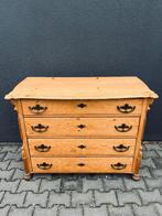 Lade kast geloogd grenen vintage art deco commode leg antiek, Ophalen, Gebruikt, 100 tot 150 cm, 3 of 4 laden