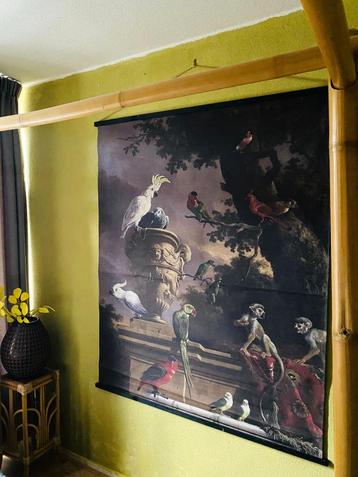 Klassieke wanddecoratie – exotische vogels & apen beschikbaar voor biedingen