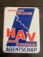 Emaille bord HAV-bank, Verzamelen, Reclamebord, Gebruikt, Ophalen of Verzenden