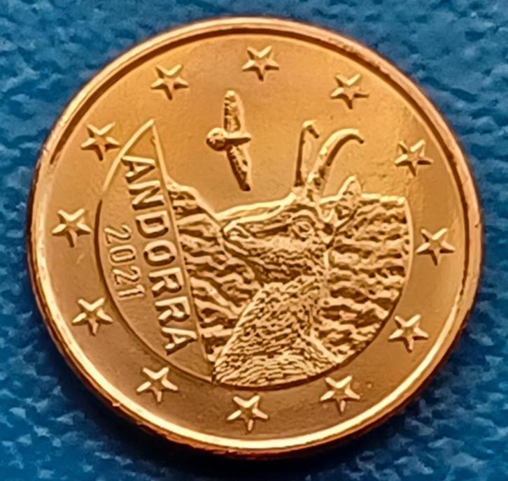 Andorra 1 Eurocent - 2021 UNC, Postzegels en Munten, Munten | Europa | Euromunten, Losse munt, Overige landen, Verzenden