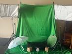 Pixetool Green screen 3 x 3M - Fotostudio Set, Ophalen of Verzenden, Zo goed als nieuw, Complete fotostudio