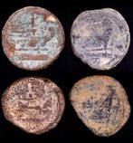 Romeinse coins 4x Janus As Munten 206-194 BC + certificaat, Ophalen of Verzenden, Italië, Setje