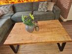 Industriële Mangohouten Tafelset, Huis en Inrichting, Tafels | Salontafels, Gebruikt, 50 tot 75 cm, Metaal, 150 tot 200 cm
