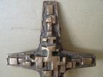 Art deco bronzen kruisbeeld reliëf plaquette 12x17 Hongarije, Ophalen of Verzenden