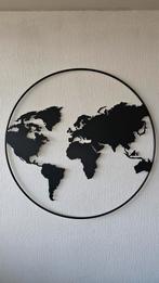 Metalen Wereldkaart - 110cm Diameter, Huis en Inrichting, Woonaccessoires | Wanddecoraties, Ophalen of Verzenden, Nieuw