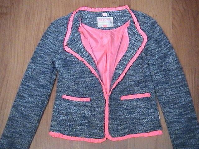 RETOUR geweldig mooi blauw / wit / roze jasje / blazer 152, Kinderen en Baby's, Kinderkleding | Maat 152, Zo goed als nieuw, Meisje