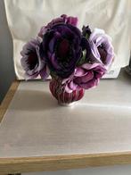 Zijde Anemonen in glas en Lood Vaasje, Overige kleuren, Ophalen of Verzenden, Minder dan 50 cm, Glas