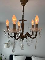 Antieke messing kroonluchter, 5 arms, Ophalen, Gebruikt, Onbekend, Klassiek, louis XVI