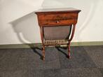 Antieke naaitafel met laden, spiegel, speldenkussen, Antiek en Kunst, Ophalen