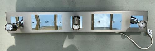 Opbouw halogeen 3 spots balk chroom, Huis en Inrichting, Lampen | Spots, Gebruikt, Plafondspot of Wandspot, Metaal of Aluminium
