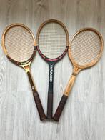 Vintage houten rackets. Bancroft, Dunlop Maxply en Borg Top., Sport en Fitness, Tennis, Racket, Gebruikt, Ophalen of Verzenden