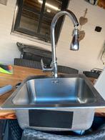 RVS Wasbak met Kraan, Huis en Inrichting, Keuken | Keukenelementen, Ophalen, Minder dan 50 cm, Gebruikt, Minder dan 100 cm