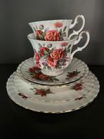 Royal Albert centenial rose. Setje kop en schotels + bordjes, Ophalen of Verzenden