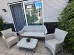 Tuinset (bank + tuintafel met glas + 2 stoelen), Tuin en Terras, Tuinsets en Loungesets, 5 zitplaatsen, Gebruikt, Ophalen of Verzenden
