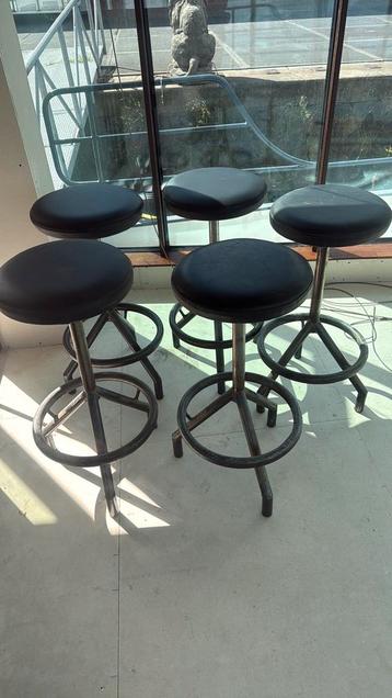 5x nieuwe Barkrukken - Staal & Leer - ca. 80cm hoog beschikbaar voor biedingen