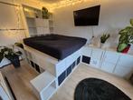 Kallax bedombouw bed is 180x200, Huis en Inrichting, Ophalen, Gebruikt, Wit, Tweepersoons